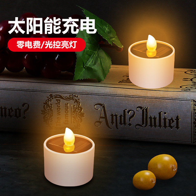 Solar garden lights, outdoor waterproof household night lights, garden decoration sensor hanging lights, balcony arrangement candle lights details Picture