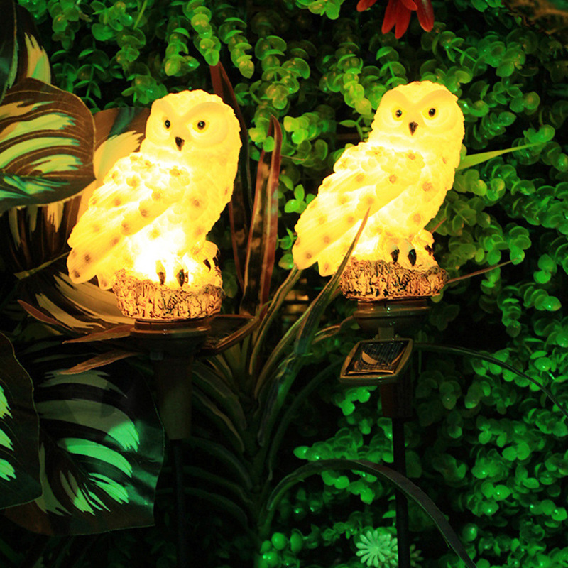 Amazon Solar Owl ground socket light, LED solar owl light, outdoor garden decorative light details Picture