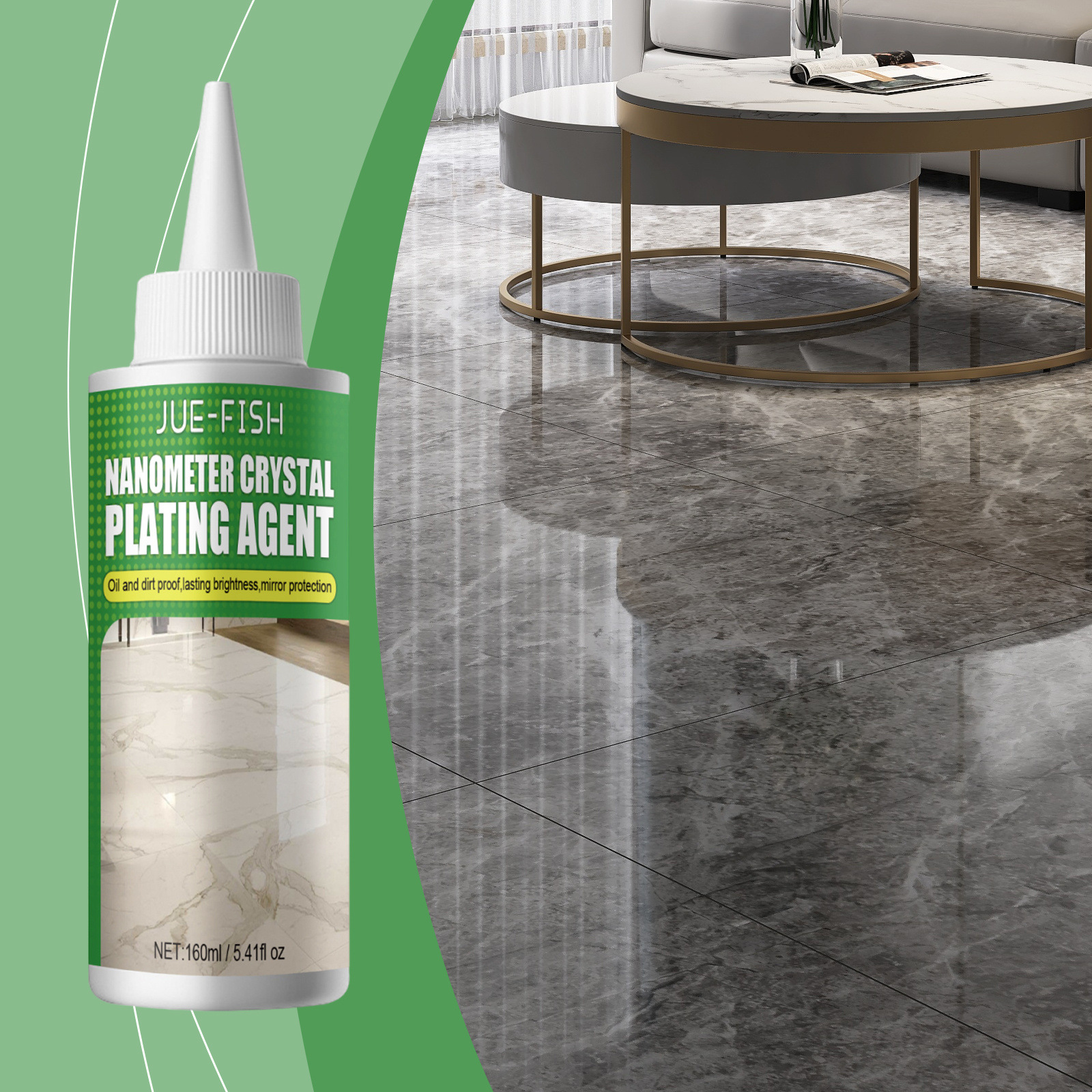 Jue-Fish Stone crystal coating agent, new bright marble polishing nano-crystalline liquid, tile scratch repair full figure