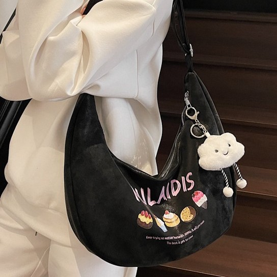 New cartoon cake cute handbag, large-capacity Japanese-style fresh and cute girl style dumpling bag, single-shoulder crossbody bag details Picture