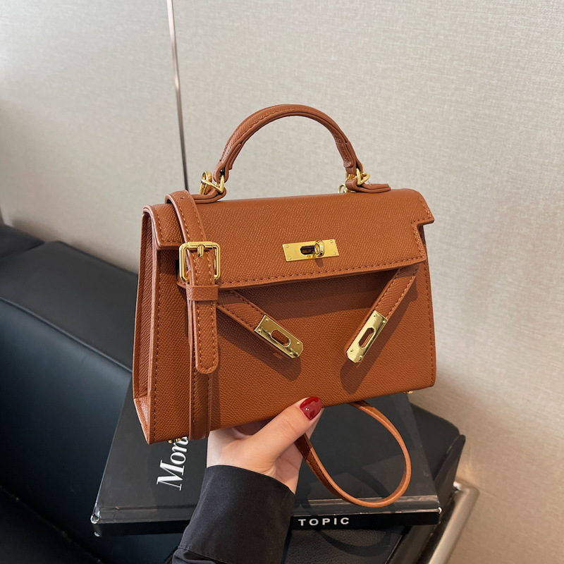 Fashionable Kelly bag, simple solid color small bag, women's 2025 new trendy and versatile ins handbag, single-shoulder crossbody bag Specification drawing