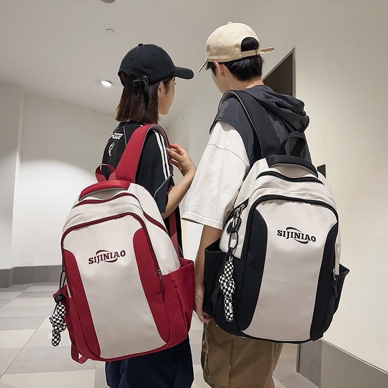 New high school and college student backpack, Korean version large-capacity backpack, fashionable, lightweight and pressure-reducing shoulder bag details Picture