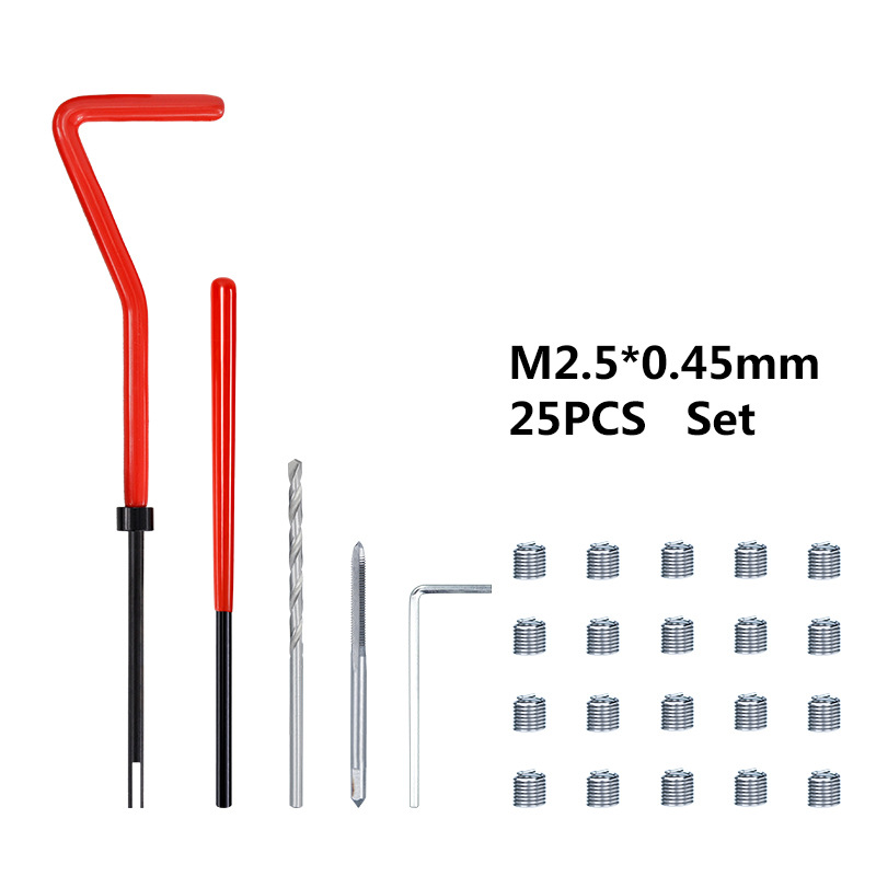 Cross-border ebay bestseller wholesale M2-M16 thread repair set, 25-piece set of thread auto repair tools undefined