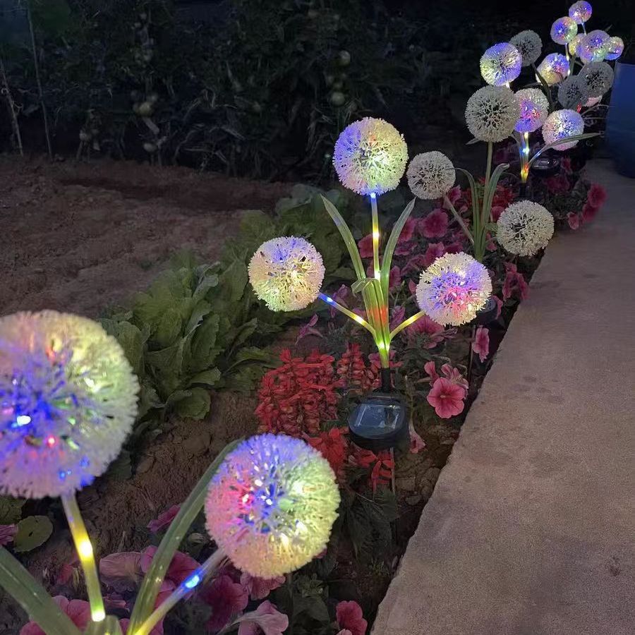 LED solar scallion flower lamp, dandelion ground insert lamp, outdoor waterproof, courtyard balcony, park decoration, lawn lamp Application Scenario