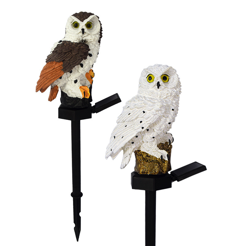 Amazon's best-selling owl solar lawn light, resin ground socket light, waterproof garden decorative landscape light Item Picture
