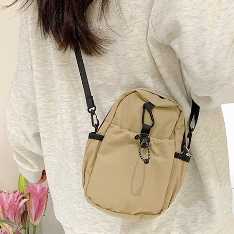 Single-shoulder fabric bag, small and lightweight mobile phone bag, 2025 new lightweight canvas sports crossbody bag, mini small bag full figure