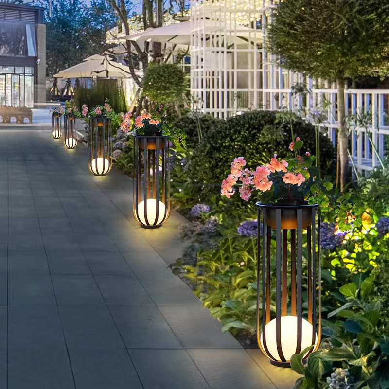 Solar-powered outdoor waterproof lamps, garden lamps, lawn lamps, villa terrace garden lamps, floor lamps, outdoor pergola lamps Application Scenario