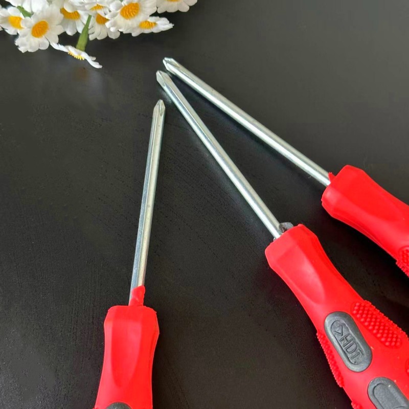 Red massage handle screwdriver, cross-head screwdriver, hardware tools, screwdriver, 1-yuan store, 2-yuan store supply details Picture