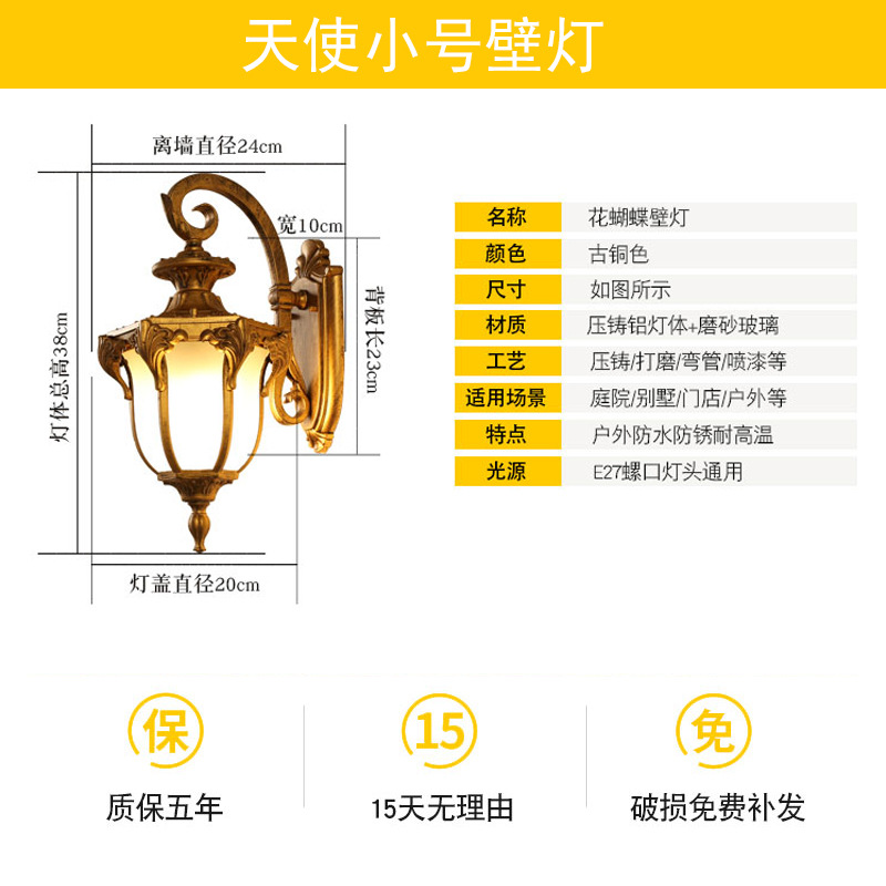 European-style retro bedroom lamps, bedside lamps, courtyard balcony living room lamps, corridor and villa Chinese-style waterproof wall lamps Application Scenario