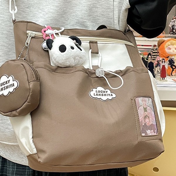 Cute girl single-shoulder bag schoolbag for girls, Korean version of star, high school girls, high school students, large capacity, high appearance level crossbody bag Specification drawing
