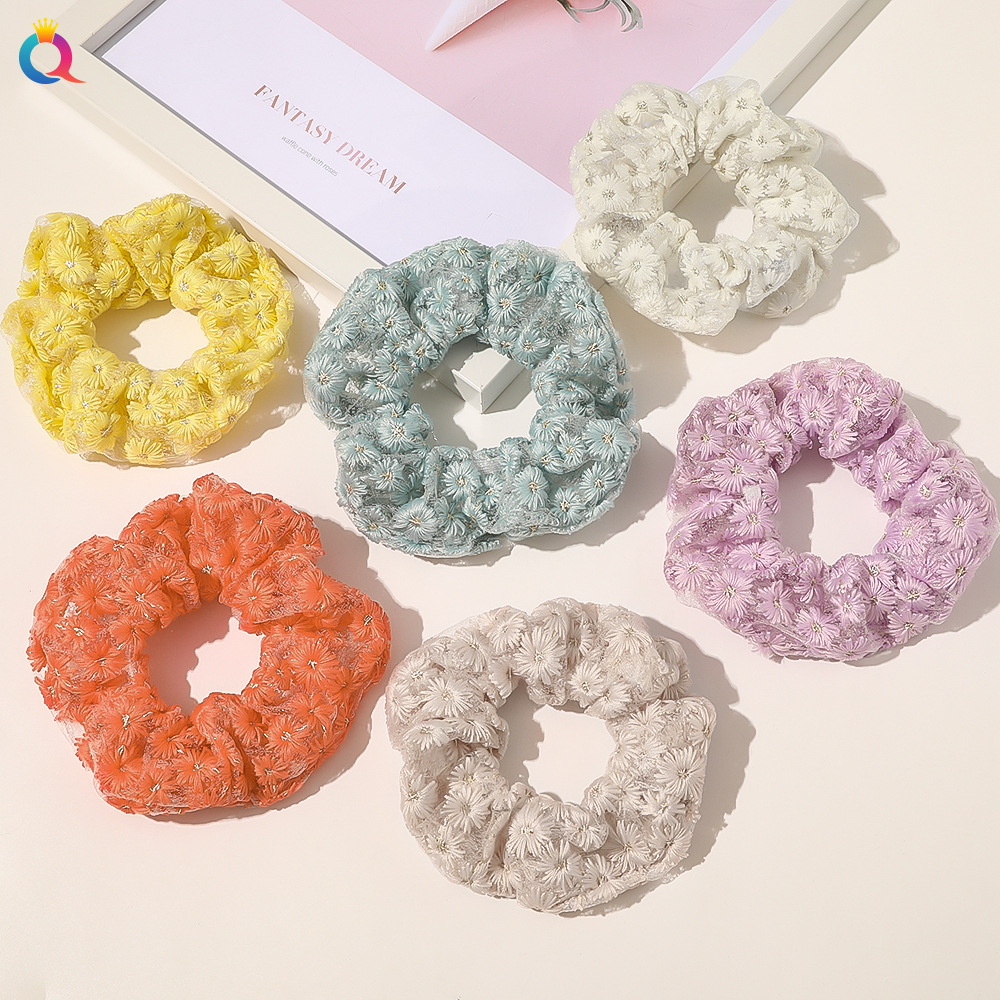 Qiyue Gentle Lace small flower hair band, elegant hair tie, popular large intestine circle, forest-themed hair accessory and headwear details Picture