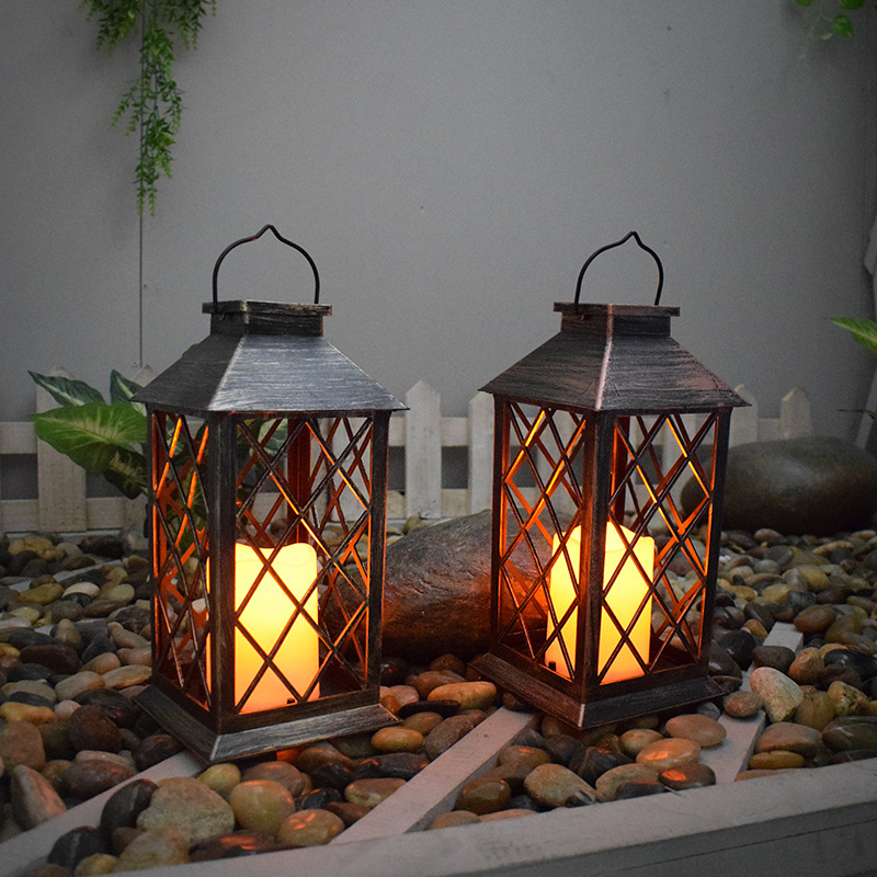 Solar candle lamps, grand palace lamps, hanging lamps, garden lamps, outdoor waterproof garden decorative wind lamps, lawn lamps, landscape lamps full figure