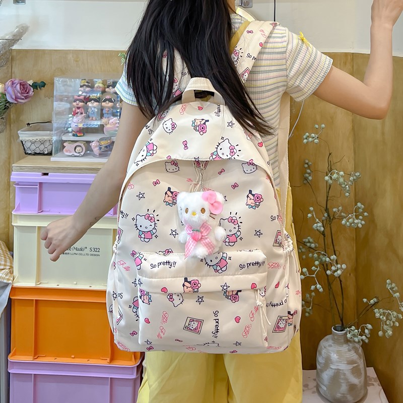 A cute and sweet Japanese-style Kulomi school backpack for junior high school students, a lightweight and lightweight backpack for primary school students details Picture
