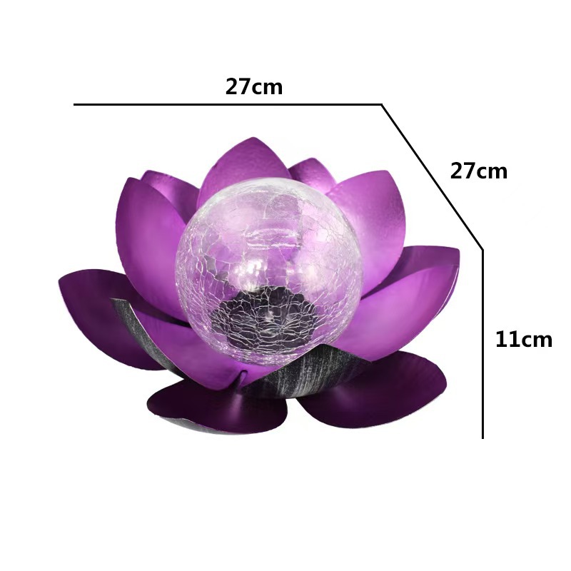 Amazon's in-stock solar lotus lamps, garden crack lotus lamps, ground plug landscape lamps, waterproof garden ice hockey lamps Specification drawing