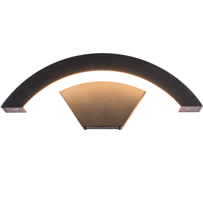 led outdoor waterproof human body sensor wall lamp, simple and creative courtyard outdoor balcony entrance moon-shaped wall lamp Item Picture