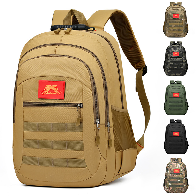 Cross-border backpacks, large-capacity camouflage outdoor tactical backpacks, simple college student schoolbags, business trip backpacks full figure