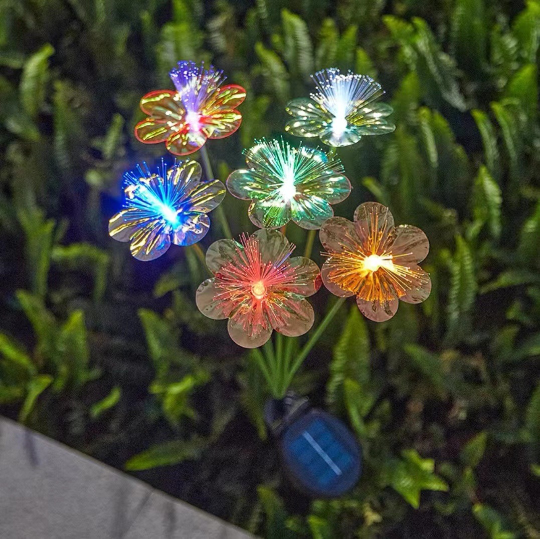 New solar fiber laser butterfly ground insert light, courtyard garden decorative light, lawn outdoor camping LED light Application Scenario
