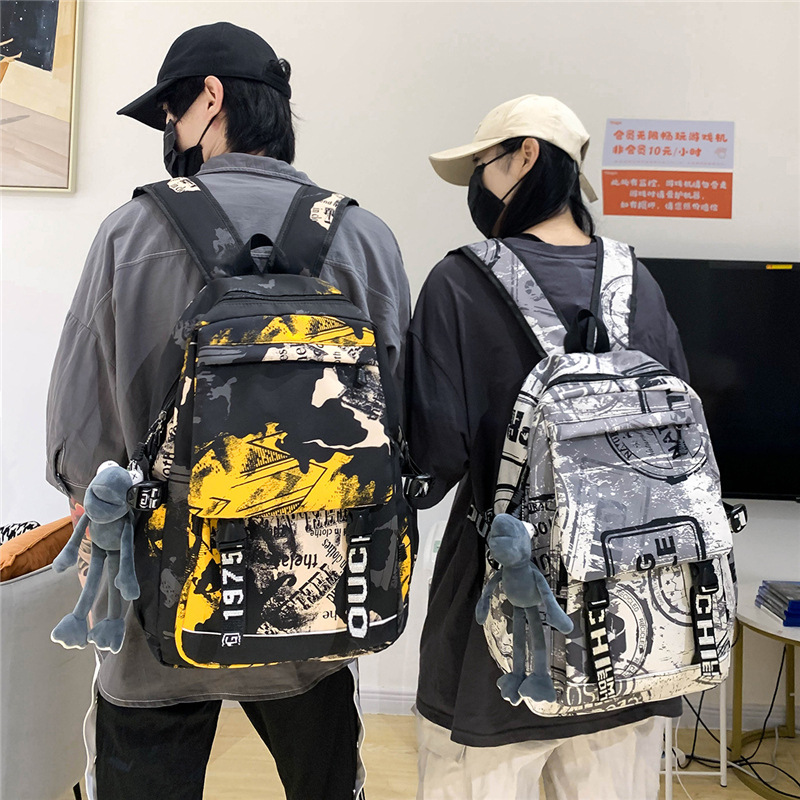 This is a large-capacity Japanese Harajuku backpack for girls, junior high school, senior high school and college students. It is also a trendy, casual and versatile sports backpack for men details Picture