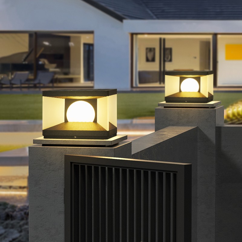 Solar column head lights, outdoor garden lights, waterproof door column lights, gate lights, villa column lights, fence lights, door head lights Item Picture
