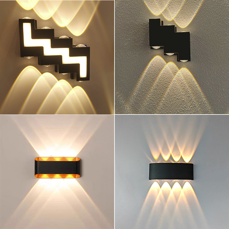 Outdoor waterproof led wall lamps, staircase, villa, hotel exterior wall, courtyard indoor wall lamps, double-head up and down lighting, wall-washing lamps details Picture