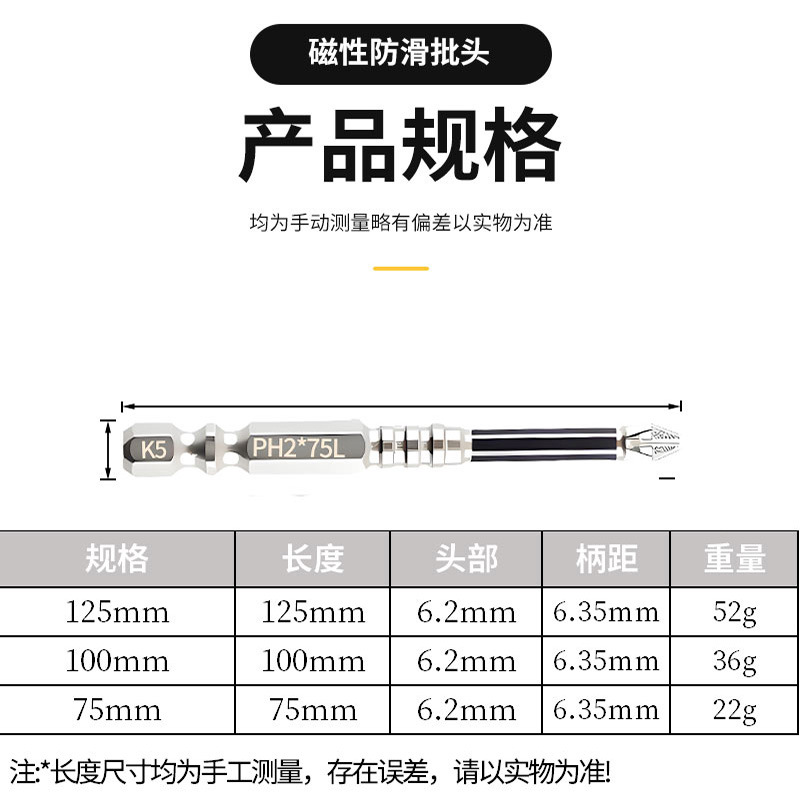 K5 anti-slip, impact-resistant, strong magnetic cross screwdriver, high-torque hand drill, electric screwdriver, super-hard screwdriver head Application Scenario