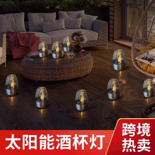 Cross-border solar lights, outdoor courtyard LED stainless steel candle lights, lawn deck decoration, Halloween night lights full figure