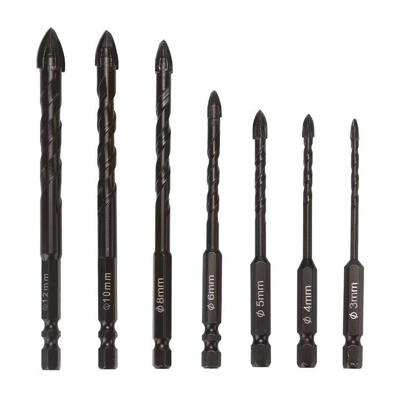 Top-grade four-edge cross drill bit, high-hardness alloy king drill bit, floor tile hole opener, brick wall hole head undefined