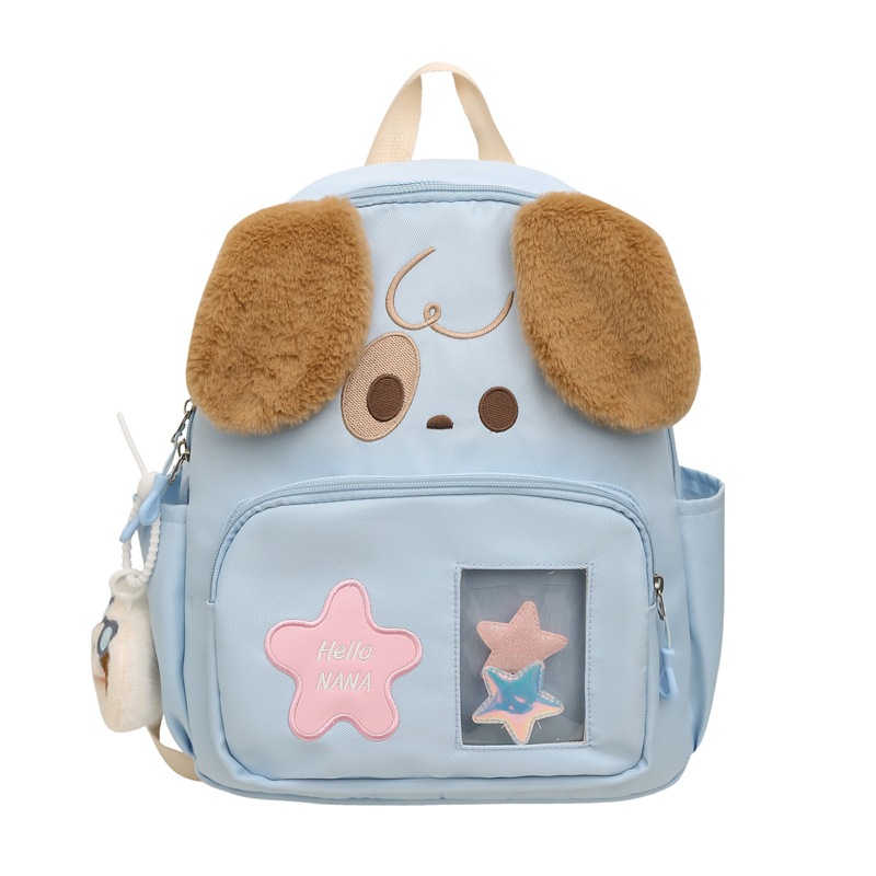 Cross-border cute puppy backpack, plush girl pain window bag, niche new cartoon backpack, large-capacity schoolbag for students Item Picture