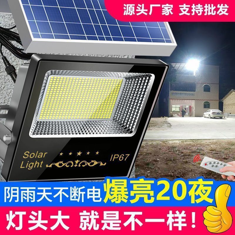 【 Headlights 】 New smart solar lighting fixtures automatically turn on when it gets dark. Indoor and outdoor solar courtyard floodlights details Picture