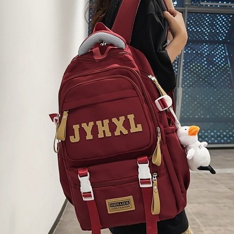 Korean vintage style backpack for men, simple high school and college students, campus cultural travel backpack for women, trendy Instagram schoolbag for women Specification drawing