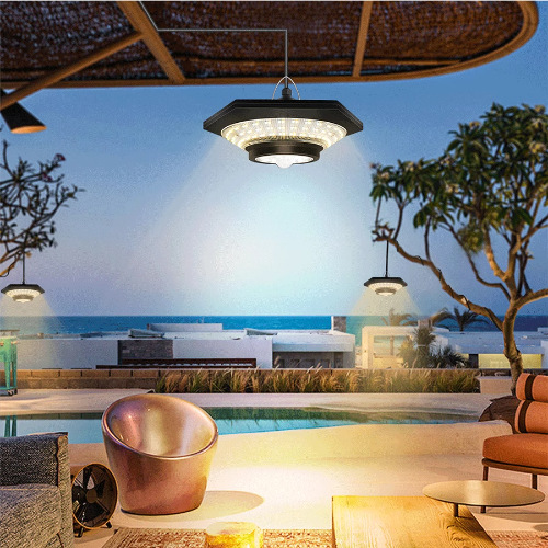 New solar-powered chandelier, one drag two, four-leaf garage lamp, split garden courtyard, double-head Amazon street lamp, cross-border Application Scenario