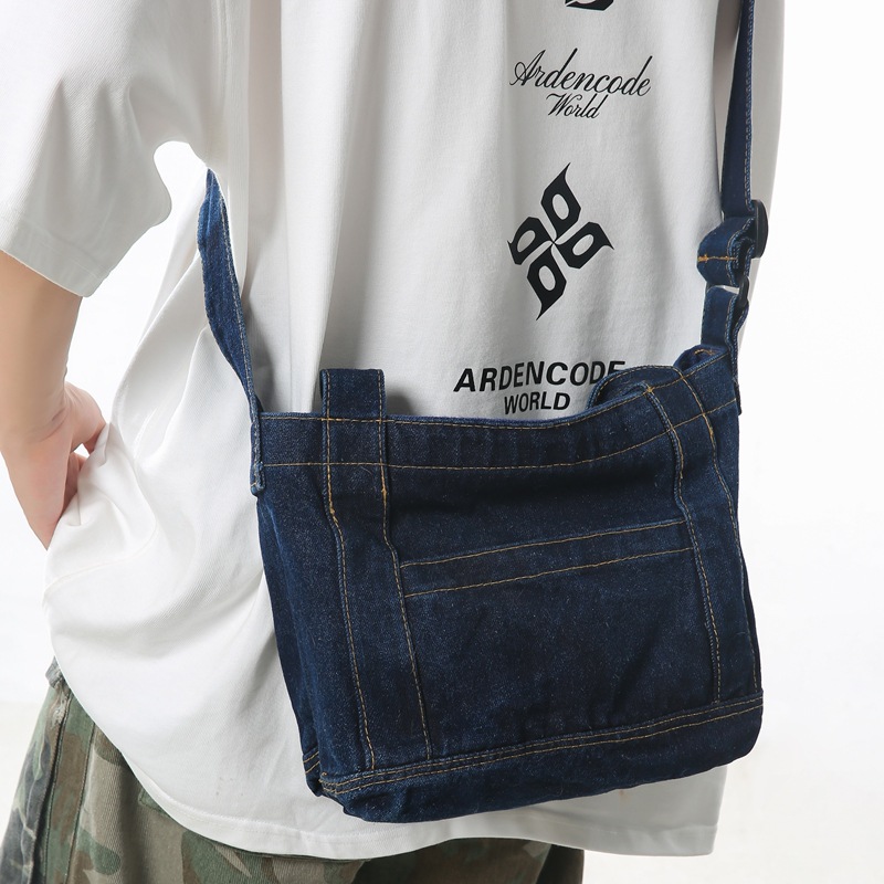 Japanese-style washed denim bag 2024 new artistic style single-shoulder bag handbag, Korean-style fashionable chic crossbody bag details Picture