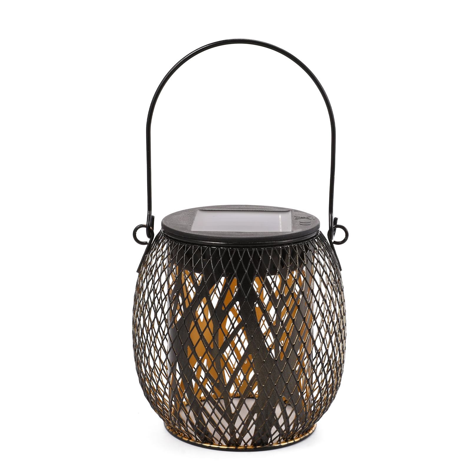 Solar ironwork lamps, garden lamps, outdoor LED decorative lamps, hand-held lamps, Amazon-style ironwork hollowed-out lamps Specification drawing