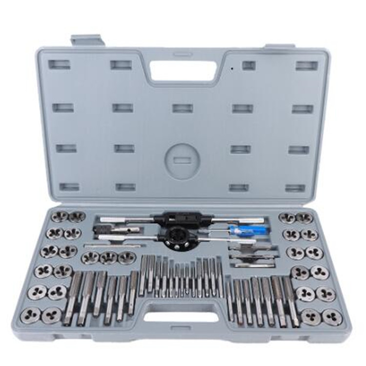 Complete set of 60pc taps and dies, 60-piece set of hand wrenches, dies and winches, metric and imperial set Item Picture