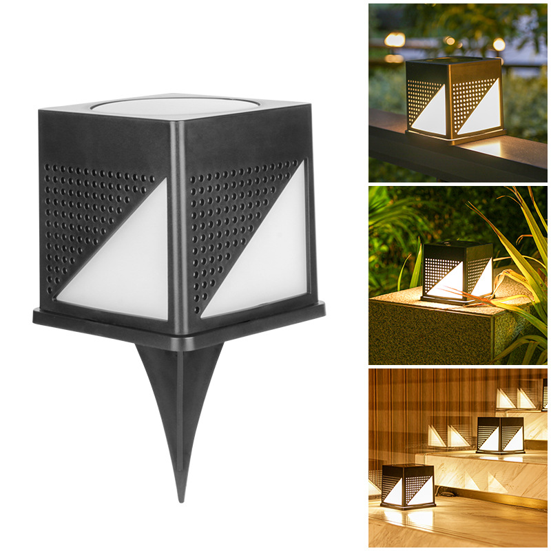 Solar column head lamp, LED outdoor waterproof courtyard villa wall head, fence, gate lamp, household door column head lamp full figure