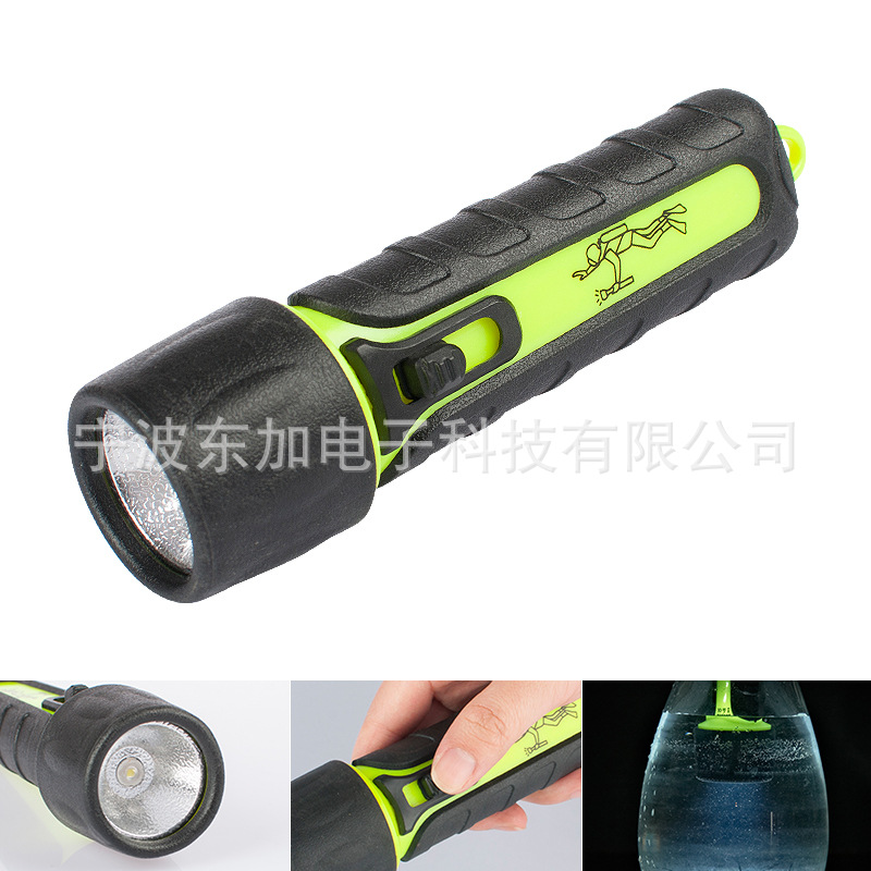 Factory ESEN08 direct sales of new outdoor LED TPR high-lumen diving lights and 3W waterproof flashlights details Picture