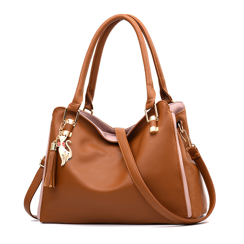Women's handbag, soft leather mom bag, 2022 Korean version, new style, fashionable and simple, middle-aged women's bag, large capacity handbag Specification drawing