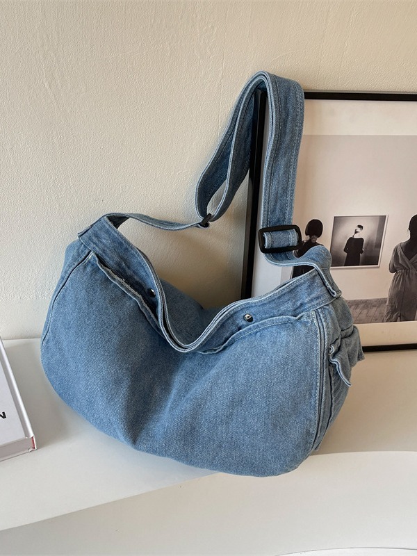Special offer wholesale Japanese-style washed denim canvas bags, large-capacity artistic single-shoulder bags, casual crossbody bags, and student backpacks Item Picture