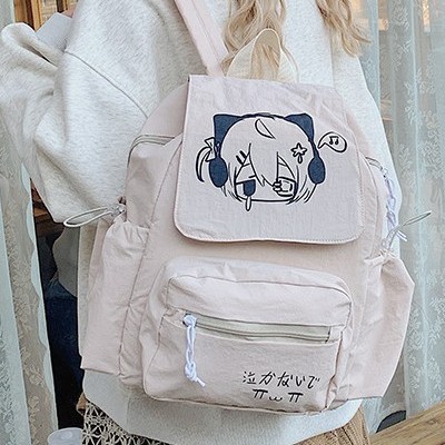 Retro large-capacity double-shoulder girls' bag, sweet girl student commuting bag for class, casual and versatile backpack for girls in the 2D style Application Scenario