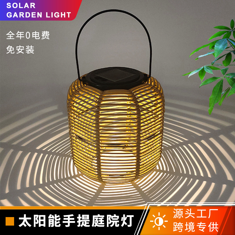 New handcrafted rattan solar garden lamp, waterproof led camping garden, garden, dining room and home lighting fixtures full figure
