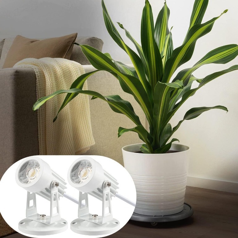 White wide-voltage USB interface 3W and 5W outdoor garden lamps with adjustable light and color, timer, charger and foot pedal switch full figure