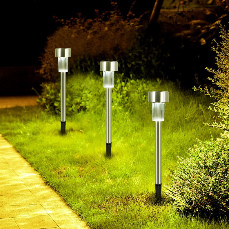 Lawn lights, outdoor lighting, stainless steel solar lights, community villas, gardens, courtyards, ground plug-in landscape lawn lights details Picture