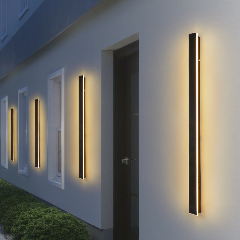 Cross-border energy efficiency certified solar long strip wall lamp, led living room lamp, Nordic spliced bedside lamp, simple and modern RGB details Picture