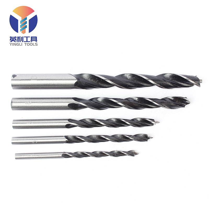 Three-pointed woodworking drill, wood board drilling and hole opening machine, woodworking tools, high-carbon steel home decoration hand electric drill, twist drill bit Application Scenario