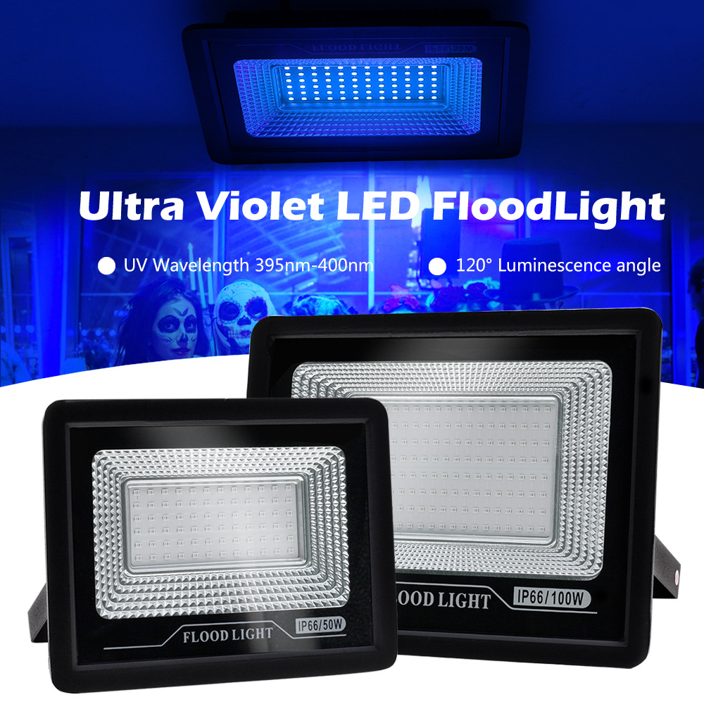 100W ultraviolet curing lamp, 395nm fluorescent detection lamp, shadowless glue UV curing lamp, LED purple light floodlight full figure