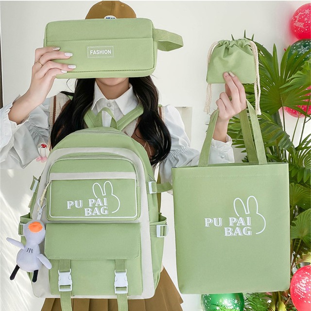 2025 Summer New stylish printed backpack, casual and versatile nylon commuting and tutorial bag Specification drawing