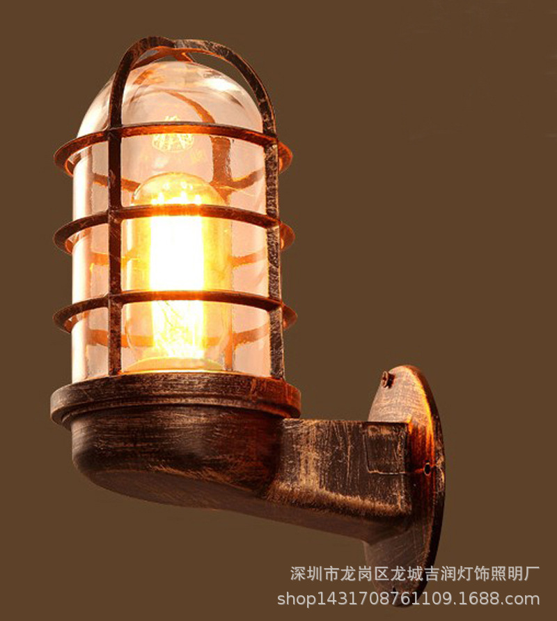American-style outdoor waterproof wall lamps, retro and nostalgic, coffee bar, corridor, clothing store, industrial style explosion-proof wall lamps Application Scenario