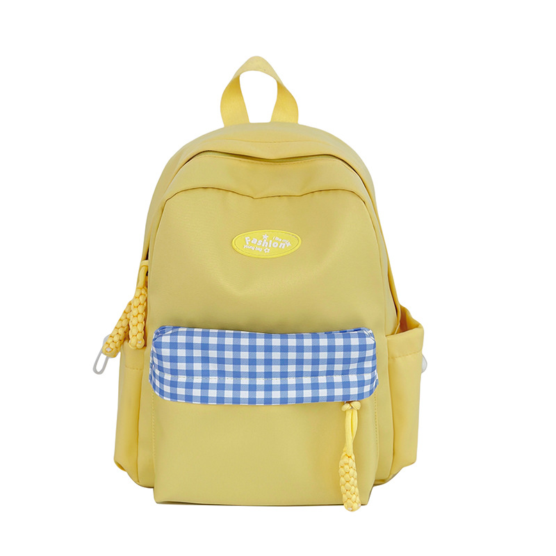 2025 Japanese student campus backpack for girls, Korean InS-style artistic and fresh checkered schoolbag, versatile backpack Item Picture