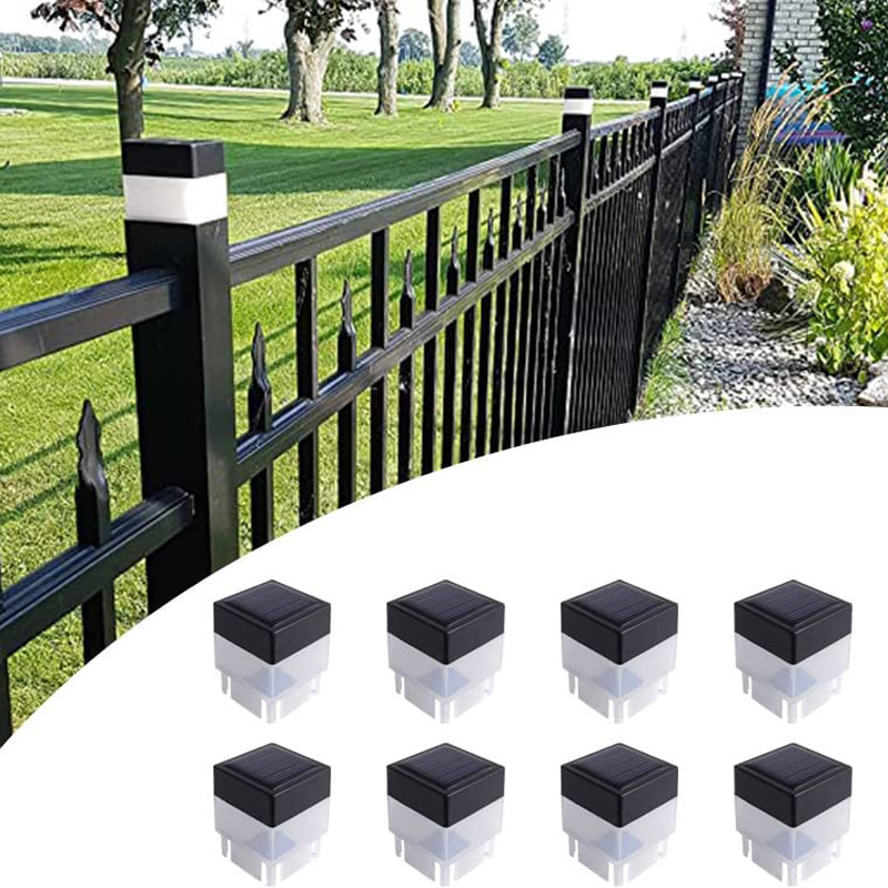 Outdoor solar column head lamp, solar fence and barrier lamp, square aluminum tube 50*50 fence lamp, wooden column lamp full figure