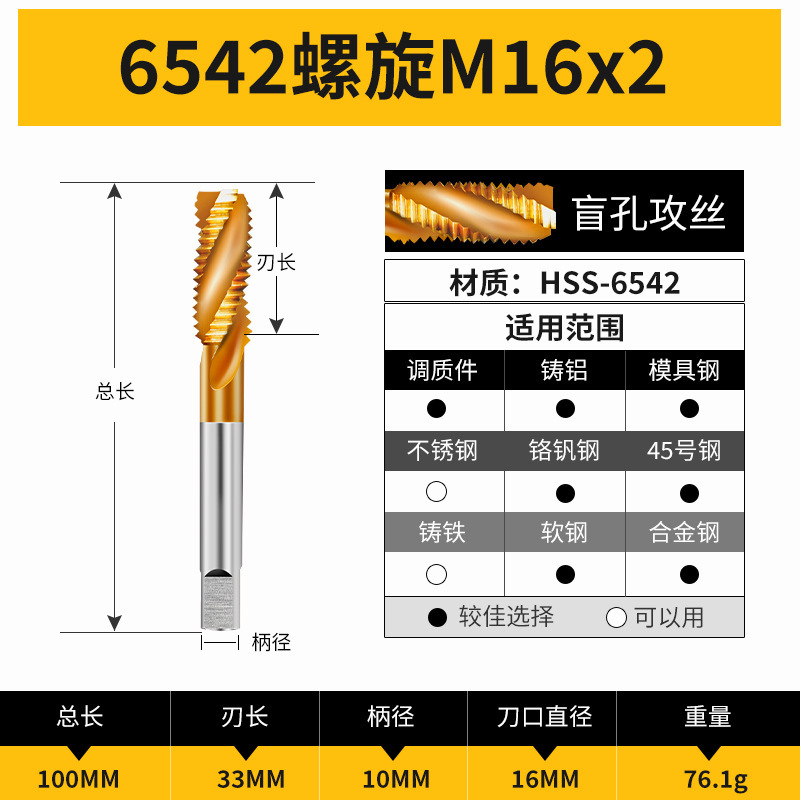 Machine tap m6, thread m5, tapping m3, drill bit m8, tap m10, stainless steel special m12 thread m4, tip helical undefined